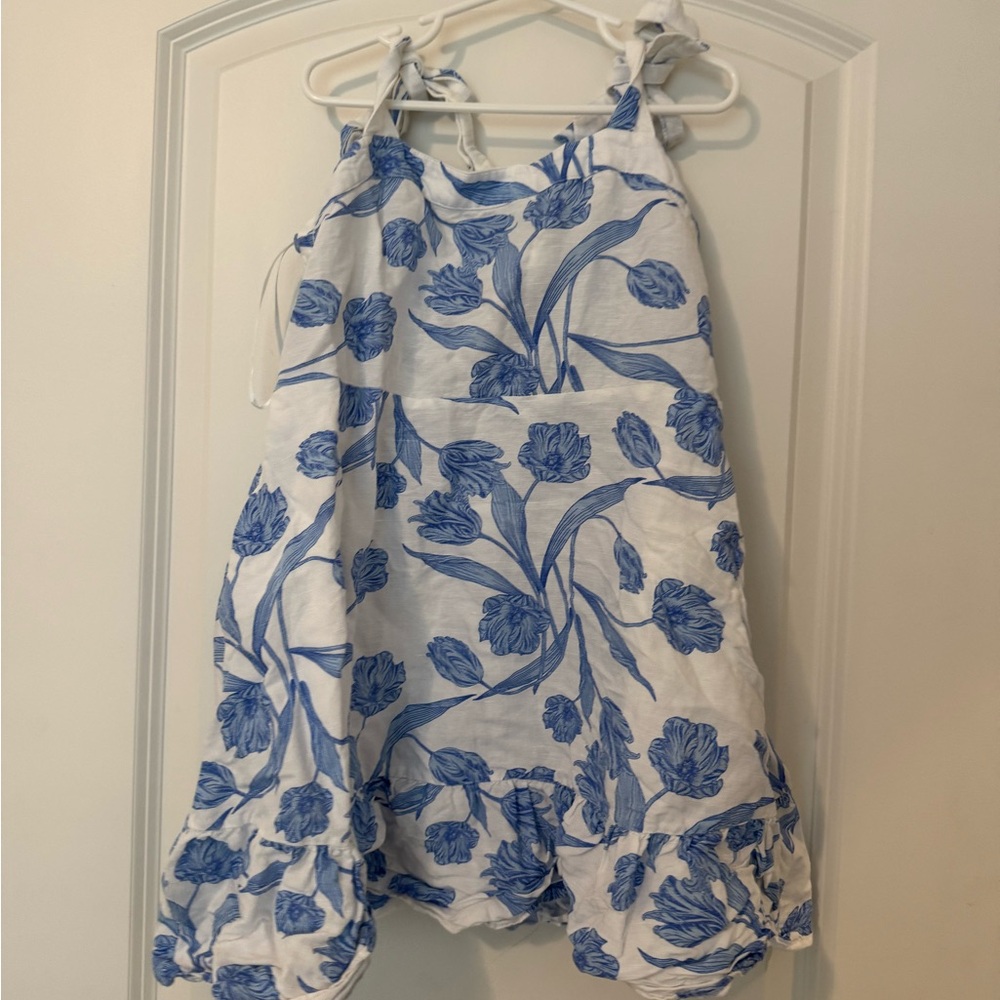 Floral Blue and White Dress